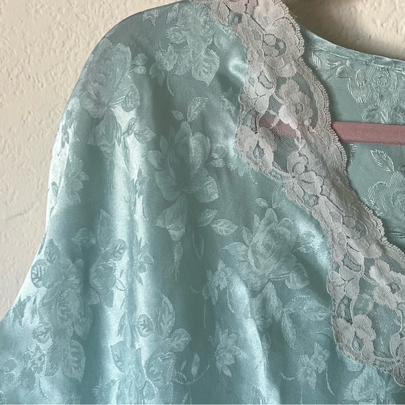 Vintage retro pastel floral lace trim lingerie nightgown - Picture 4 of 5
